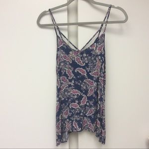 Floral Navy Magenta Pattern Mossimo Flowy Cami